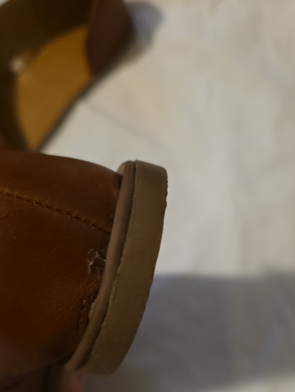 Women's Brown Leather Open-Toe Slide Sandals Size 7.5 - Picture 6 of 9